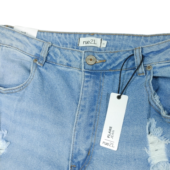 Rue 21 Flare Blue Denim Jeans Size 11 NWT - Picture 5 of 9